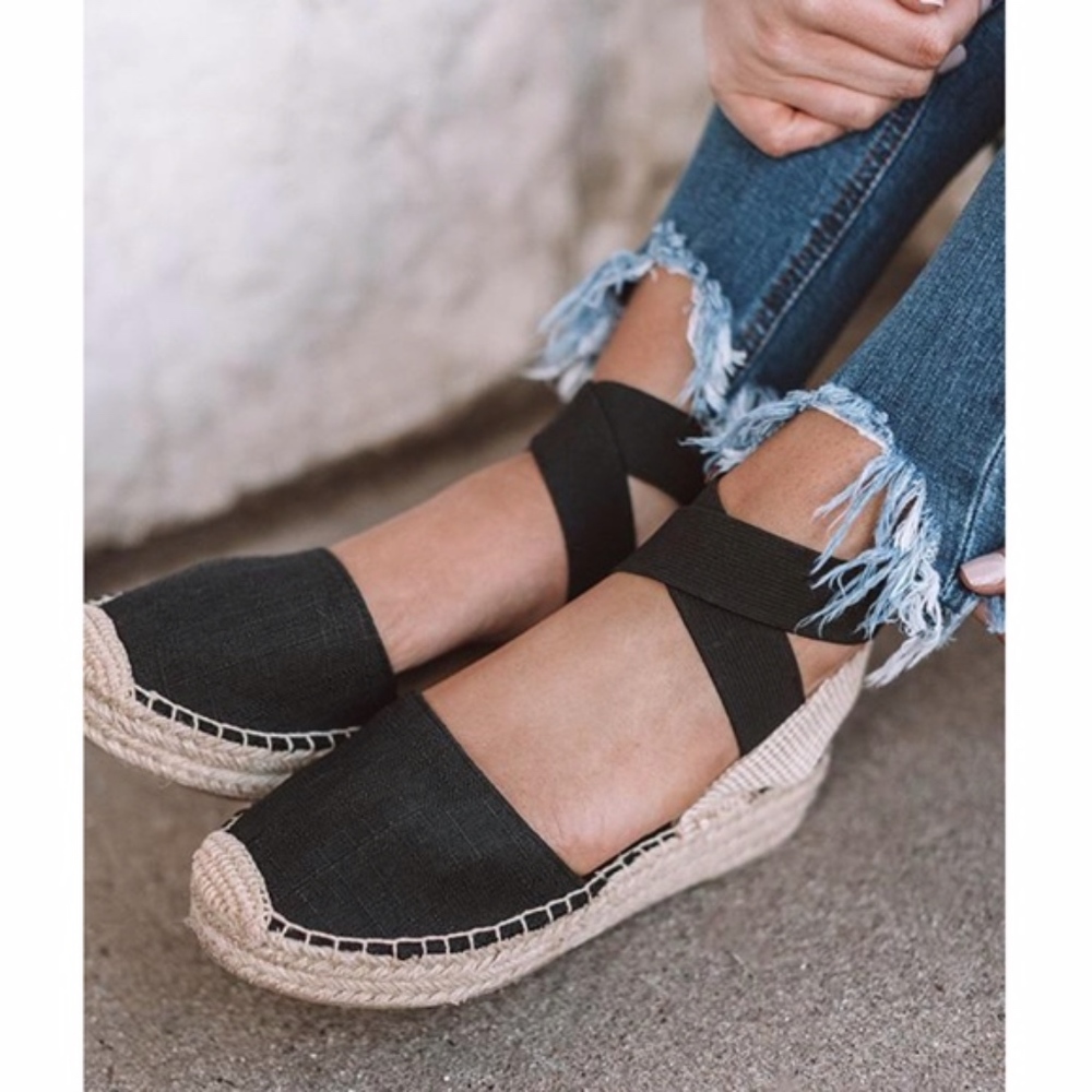 BETH Ankle wrap Espadrille   - BLACK - Picture 3 of 4